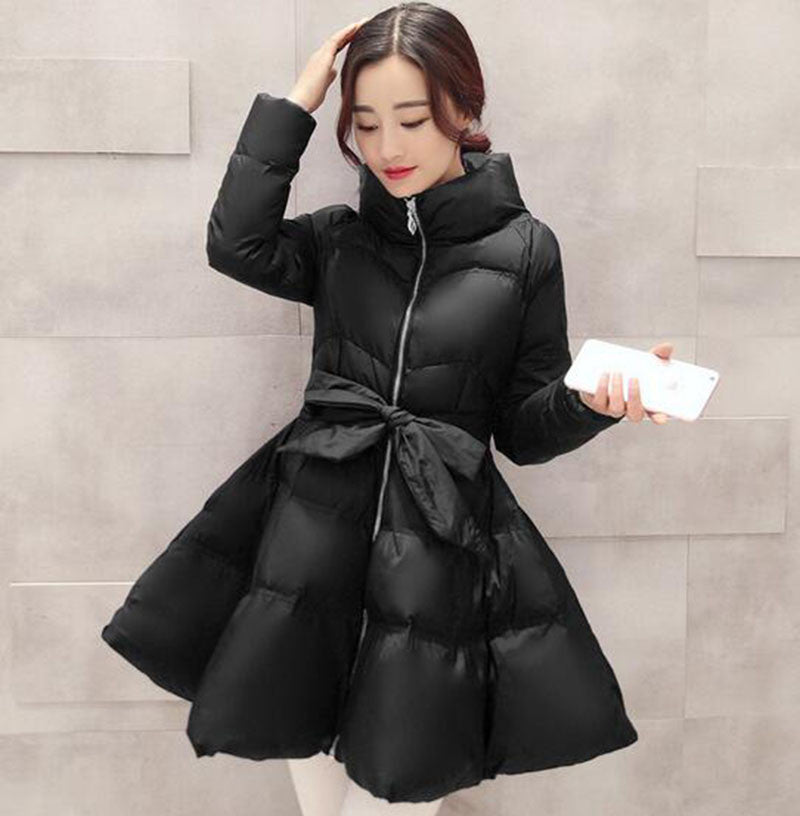 Online discount shop Australia - New  Jacket Women Womens Coat Clothing Long Cotton Padded Slim Bow Waist Fluffy Skirt A Warm Coat Jacket BN401BN