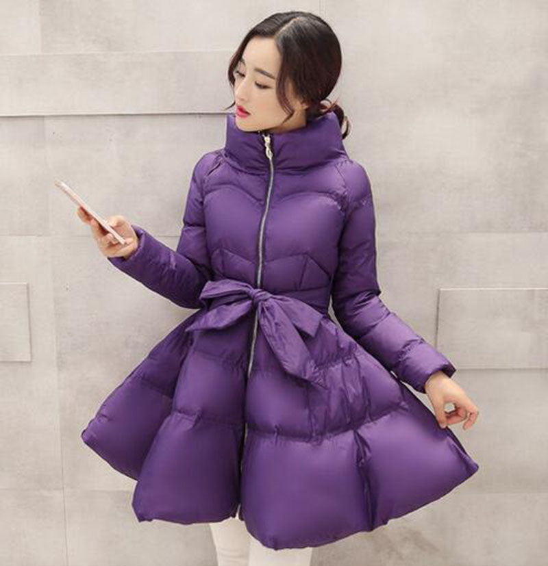 Online discount shop Australia - New  Jacket Women Womens Coat Clothing Long Cotton Padded Slim Bow Waist Fluffy Skirt A Warm Coat Jacket BN401BN