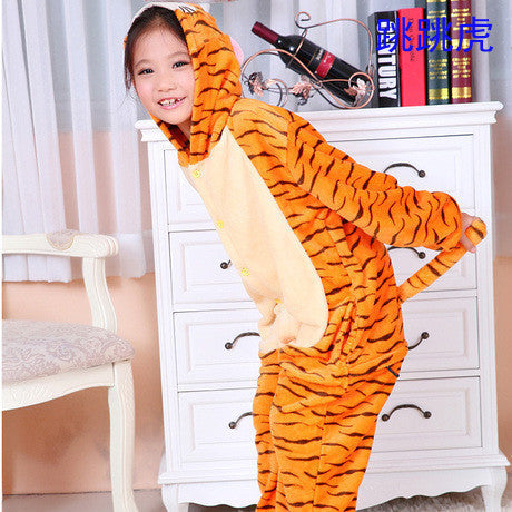 Online discount shop Australia - 20 Style 2-11Y Girls Boys Children Flannel Animal pajamas Kid Clothes Cute pyjamas Hooded Romper Sleepwear Without Shoes