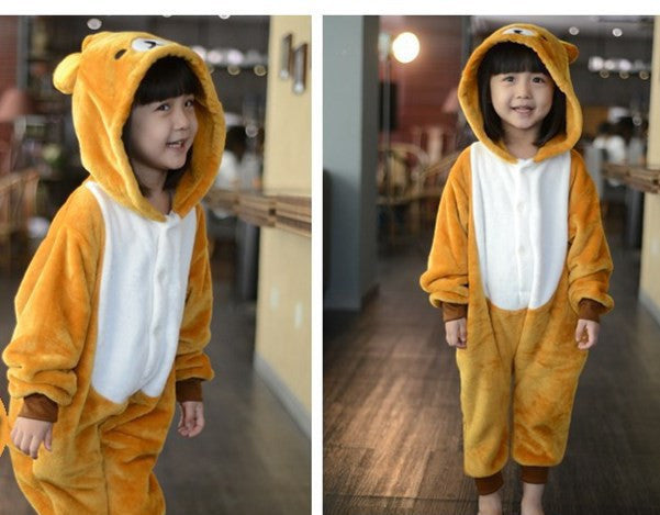 Online discount shop Australia - 20 Style 2-11Y Girls Boys Children Flannel Animal pajamas Kid Clothes Cute pyjamas Hooded Romper Sleepwear Without Shoes