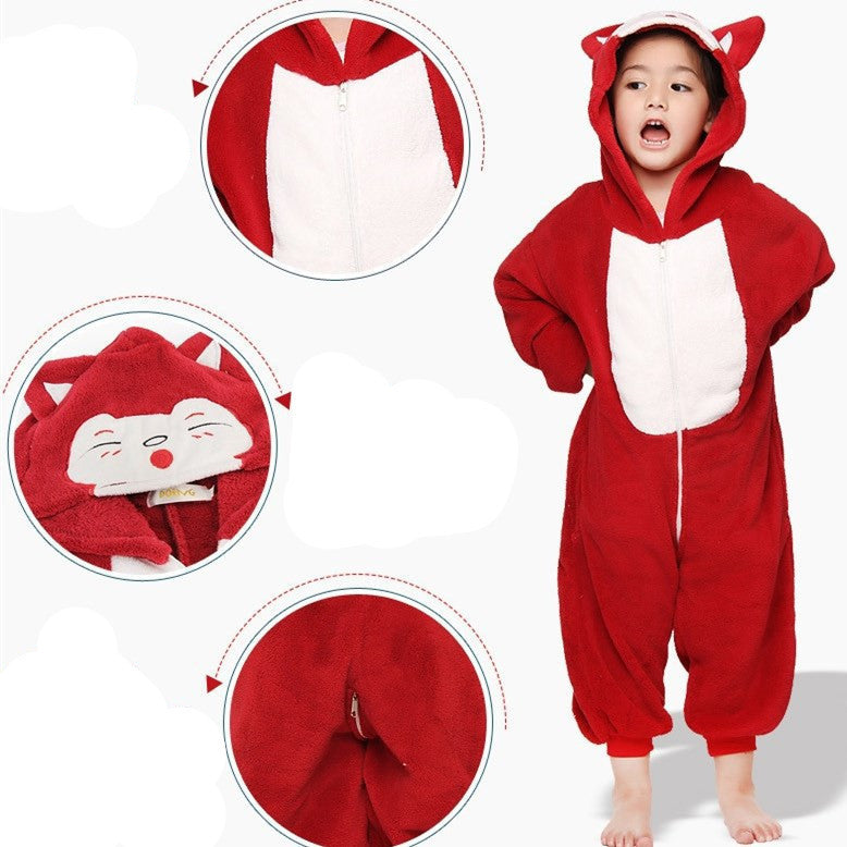 Online discount shop Australia - 20 Style 2-11Y Girls Boys Children Flannel Animal pajamas Kid Clothes Cute pyjamas Hooded Romper Sleepwear Without Shoes