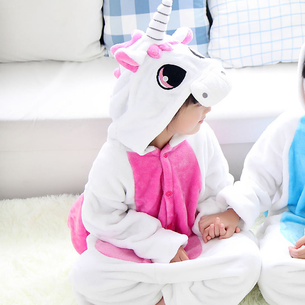 Online discount shop Australia - 20 Style 2-11Y Girls Boys Children Flannel Animal pajamas Kid Clothes Cute pyjamas Hooded Romper Sleepwear Without Shoes