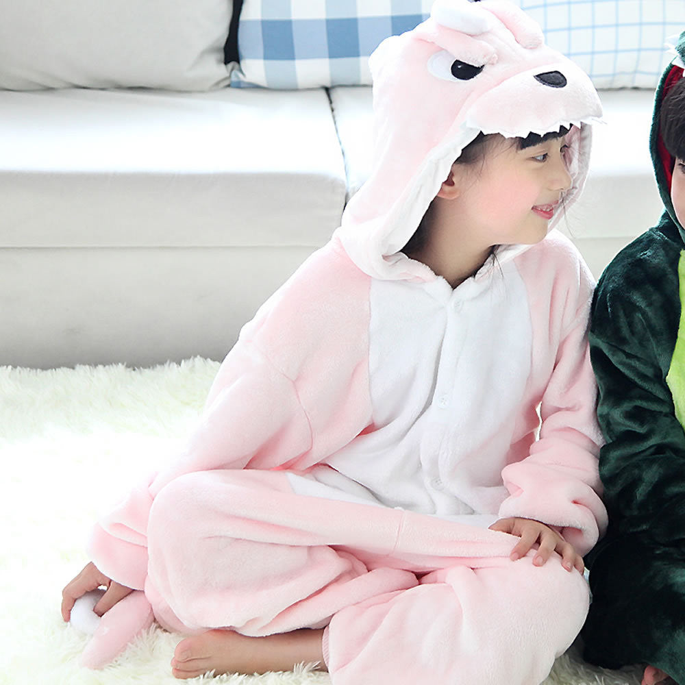 Online discount shop Australia - 20 Style 2-11Y Girls Boys Children Flannel Animal pajamas Kid Clothes Cute pyjamas Hooded Romper Sleepwear Without Shoes