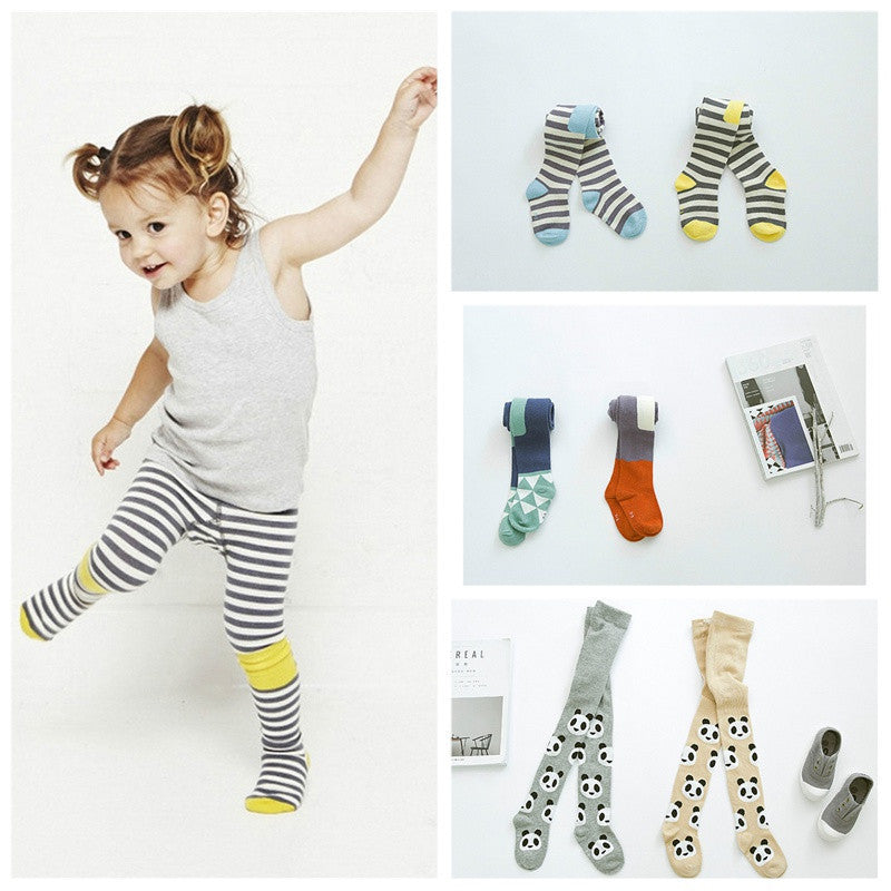 Online discount shop Australia - Baby Girls Cotton Tights Kid Stripe Panda Stockings Toddler Print Tights Pants Boys Girl Pantyhose