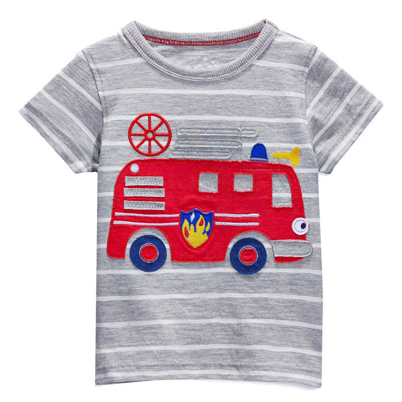 Boys T shirt Cartoon Car Cotton Tops O Neck Kids Short Sleeve T-Shirts Boys Clothes Baby Children Summer Clothing - CelebritystyleFashion.com.au online clothing shop australia