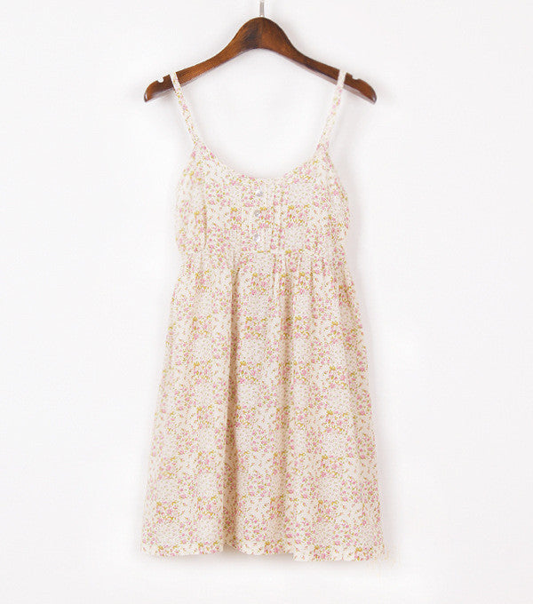 Online discount shop Australia - Fashion Summer Mori Girl Dress O Neck Sleeveless Print Floral Vestidos Women Sexy Beach Spaghetti Strap Dress