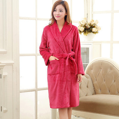Lovers Luxury Silk Flannel Winter Long Bathrobe Mens Kimono Bath Robe Men Women Night Dressing Gown Male Bathrobes - CelebritystyleFashion.com.au online clothing shop australia