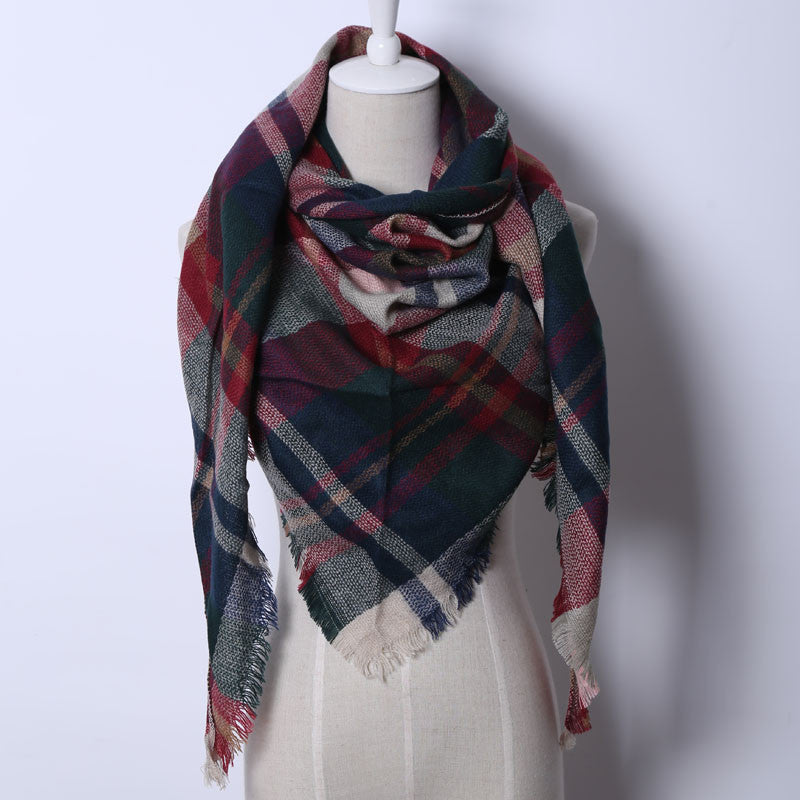 Online discount shop Australia - Fashion Brand Designer Cashmere Triangle Pink Scarf Women Shawl Pashmina Cape Blanket Plaid Foulard