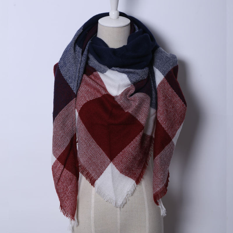 Online discount shop Australia - Fashion Brand Designer Cashmere Triangle Pink Scarf Women Shawl Pashmina Cape Blanket Plaid Foulard