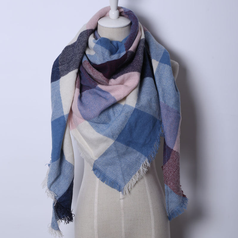 Online discount shop Australia - Fashion Brand Designer Cashmere Triangle Pink Scarf Women Shawl Pashmina Cape Blanket Plaid Foulard