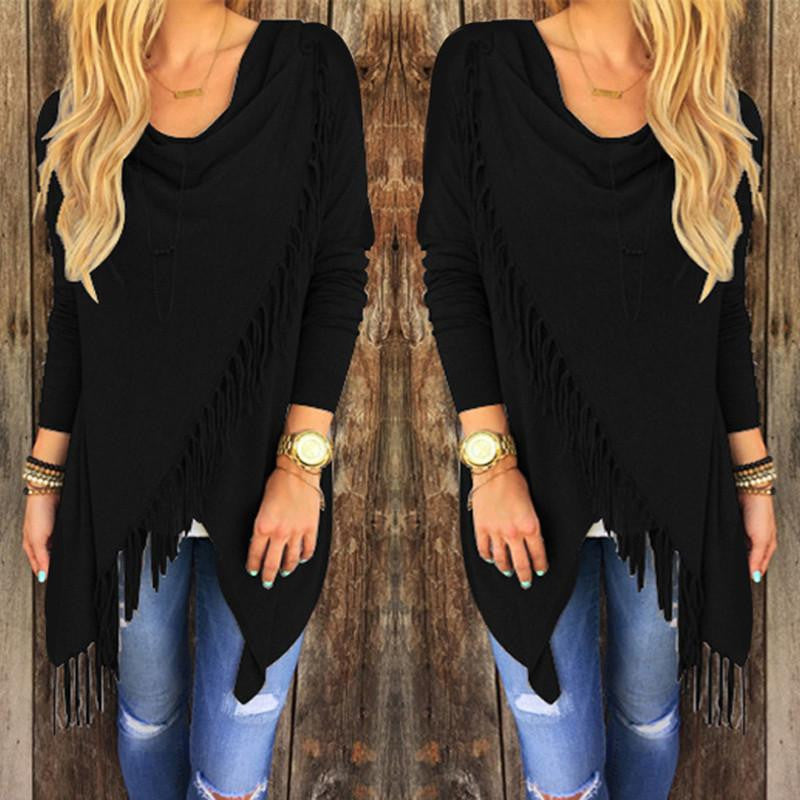 Thin Cardigan Women Long Sleeve Slash Knitted Oversized Sweater Loose Hem Tassel Cardigan Sweater Women Plus Size XXL 3XL
