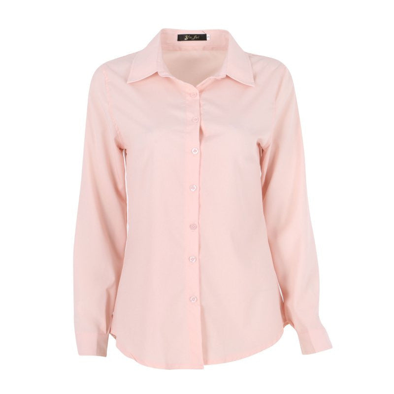 Online discount shop Australia - Chic Women Candy Color Long Sleeve Lapel Shirt OL Button Down Slim Fit Blouse New