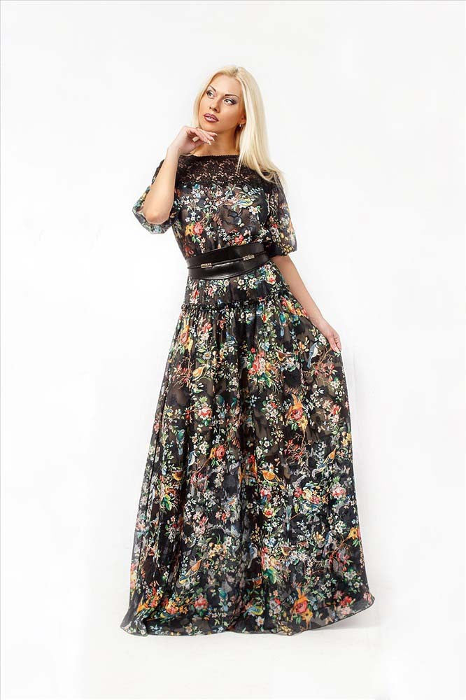 Online discount shop Australia - CASUAL Losse PRINT 3/4 SLEEVE Natural Waistline O-NECK FLOOR LENGTH Women Summer Dress