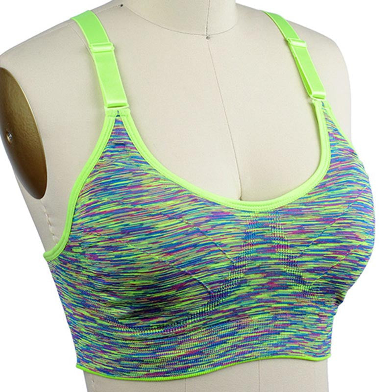 Quick Dry Sports Bra,Women Padded Wire Adjustable Shakeproof Fitness Underwear,Push Up Seamless Running Tops