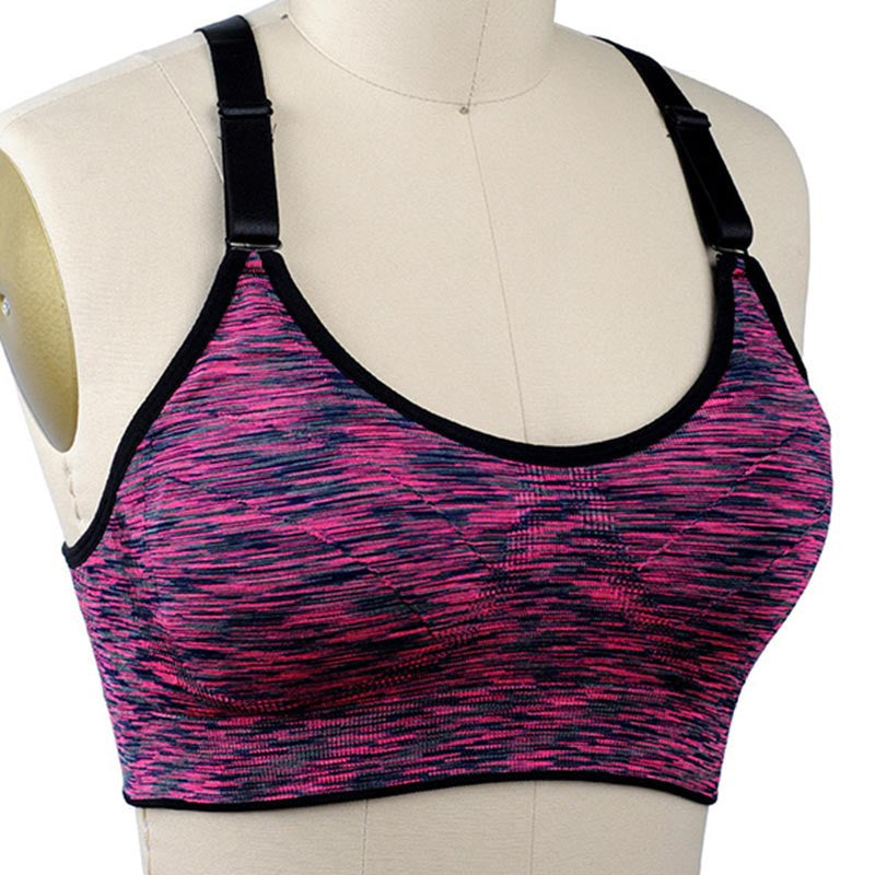 Quick Dry Sports Bra,Women Padded Wire Adjustable Shakeproof Fitness Underwear,Push Up Seamless Running Tops