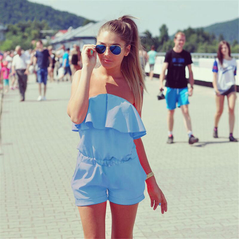 Summer Women's Fashion Red Slim Dress Off Shoulder Strapless Slash Neck Mini Dresses Plus Size