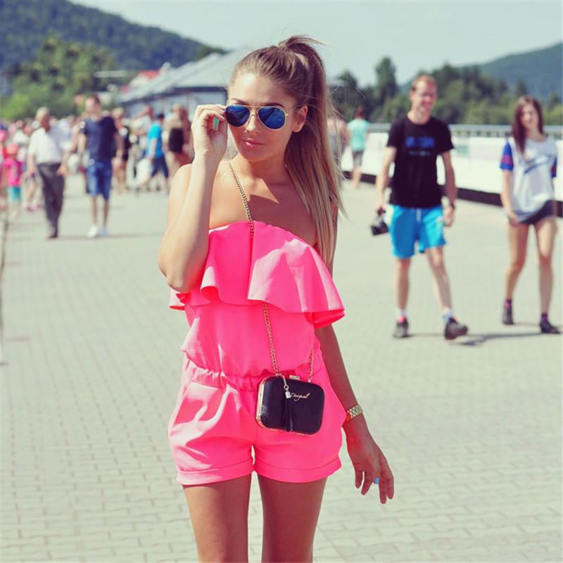 Summer Women's Fashion Red Slim Dress Off Shoulder Strapless Slash Neck Mini Dresses Plus Size