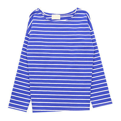 Online discount shop Australia - Ladies Casual Shirt Women's Red White Striped 3/4 sleeve  Tops For Woman Crew Neck Bottoming Tee Shirt 11 Colors