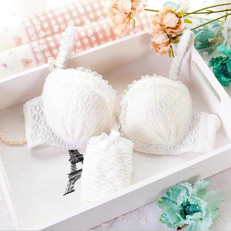 Women's Lace Bra And Pants Set Push Up Bra Set Lingerie Ruffle Women Iingerie Underwear Sets