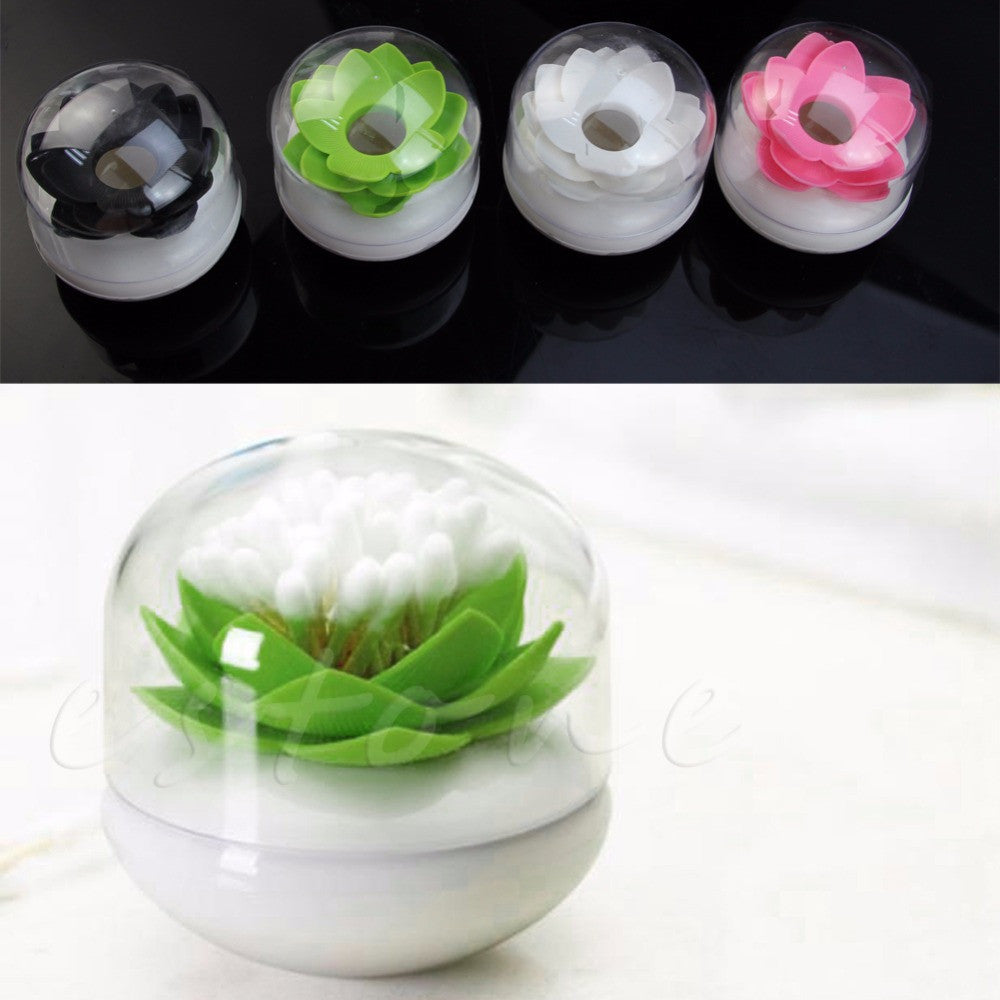 Online discount shop Australia - 1Pc Lotus Cotton Bud Holder Swab Box Qualy Design Base Room Decorate New