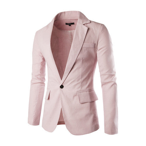 One Button Men Blazer Slim Fit Costume Homme Suit Jacket Masculine Blazer 8 Color