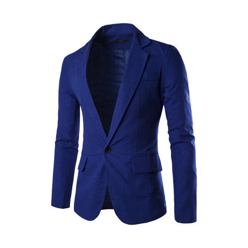 One Button Men Blazer Slim Fit Costume Homme Suit Jacket Masculine Blazer 8 Color
