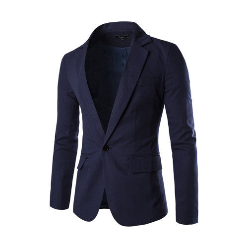 One Button Men Blazer Slim Fit Costume Homme Suit Jacket Masculine Blazer 8 Color