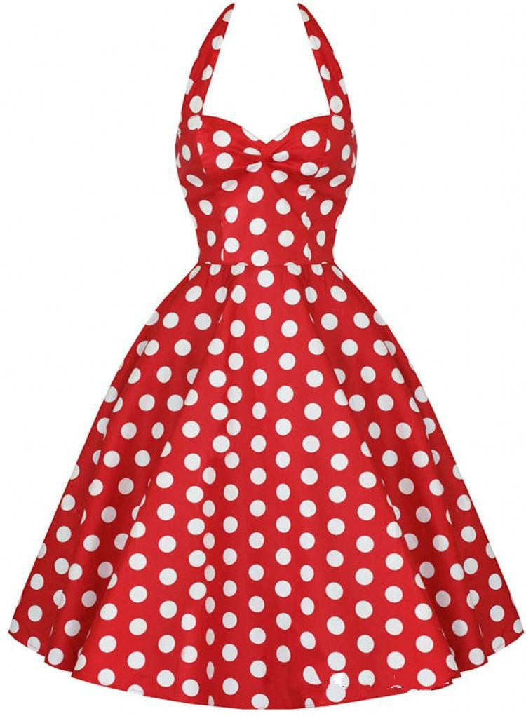 Women Dress Casual Print Floral Retro Vintage 50s robe Polka Dot Rockabilly Swing Pinup Party Dress plus size