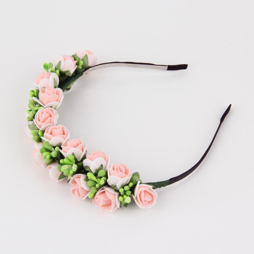 Stylish Women Girls Floral Headband Bohemia Hair Band Flower Garland Wedding Prom Head wrap Hair Accessories Gift