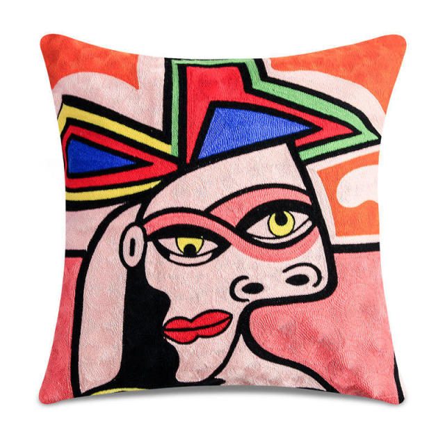 Embroidery Pillowcase Cushions Covers Picasso Decorative Throw Pillows Covers for Sofa Car Abstract Pillowcase