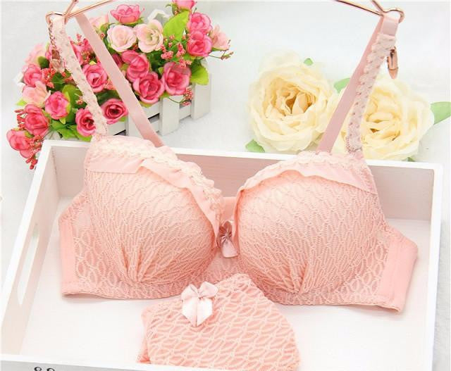 Online discount shop Australia - High quality women push up bra sets sexy lace Jacquard mesh girl bra set underwear lingerie sets bra + panties