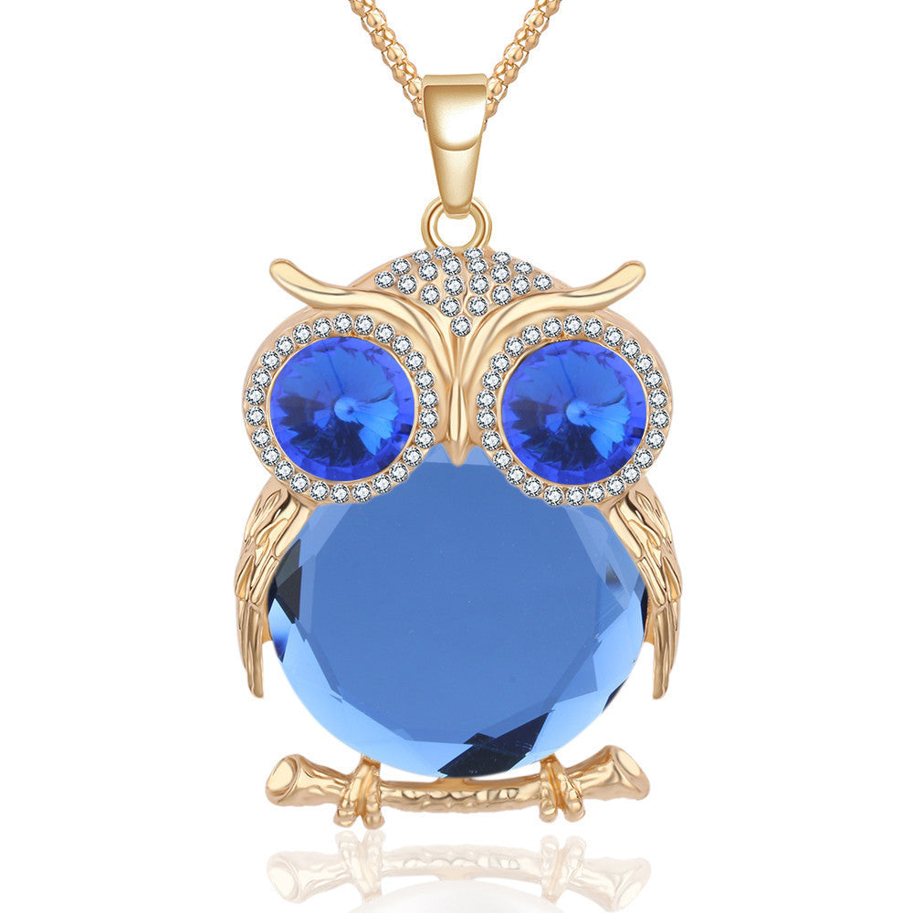 Online discount shop Australia - Fashion Charms Crystal Owl Pendants Vintage Punk Maxi Rhinestone Long Necklaces Women Jewelry Gift A178