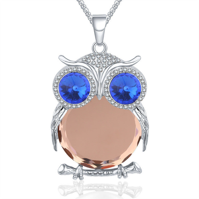 Online discount shop Australia - Fashion Charms Crystal Owl Pendants Vintage Punk Maxi Rhinestone Long Necklaces Women Jewelry Gift A178