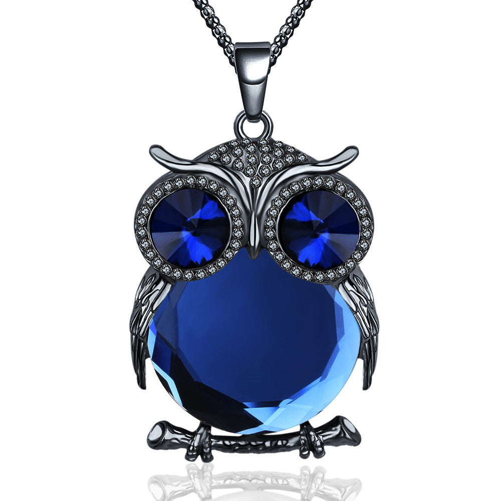Online discount shop Australia - Fashion Charms Crystal Owl Pendants Vintage Punk Maxi Rhinestone Long Necklaces Women Jewelry Gift A178