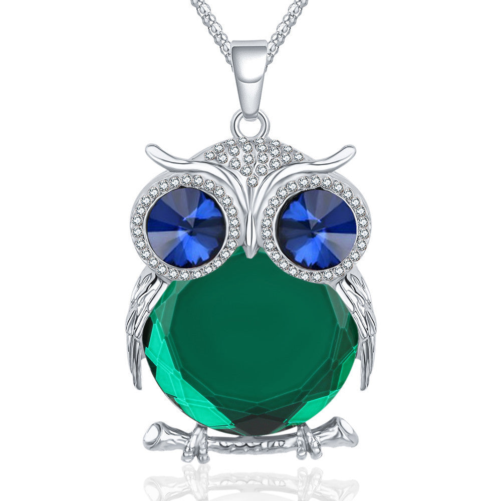 Online discount shop Australia - Fashion Charms Crystal Owl Pendants Vintage Punk Maxi Rhinestone Long Necklaces Women Jewelry Gift A178