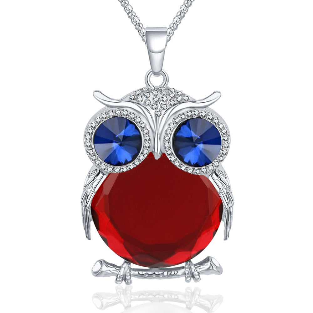 Online discount shop Australia - Fashion Charms Crystal Owl Pendants Vintage Punk Maxi Rhinestone Long Necklaces Women Jewelry Gift A178