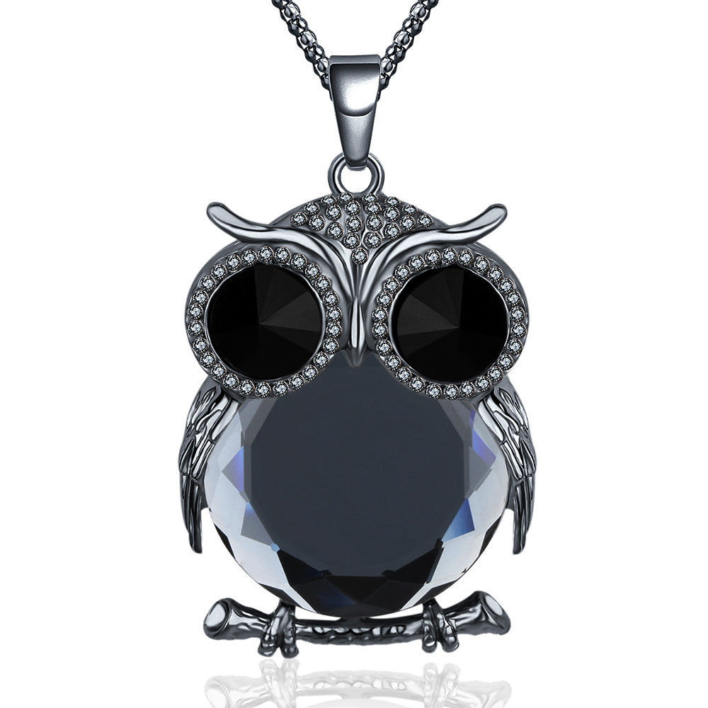 Online discount shop Australia - Fashion Charms Crystal Owl Pendants Vintage Punk Maxi Rhinestone Long Necklaces Women Jewelry Gift A178