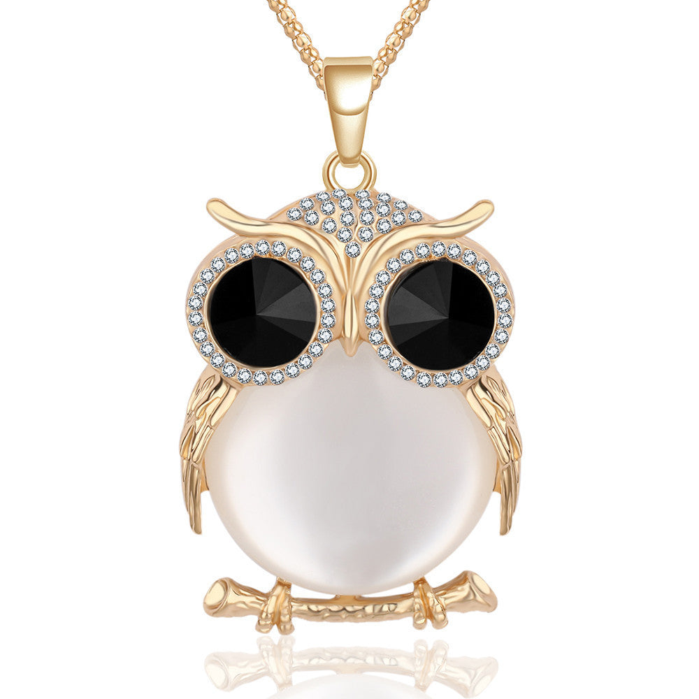 Online discount shop Australia - Fashion Charms Crystal Owl Pendants Vintage Punk Maxi Rhinestone Long Necklaces Women Jewelry Gift A178