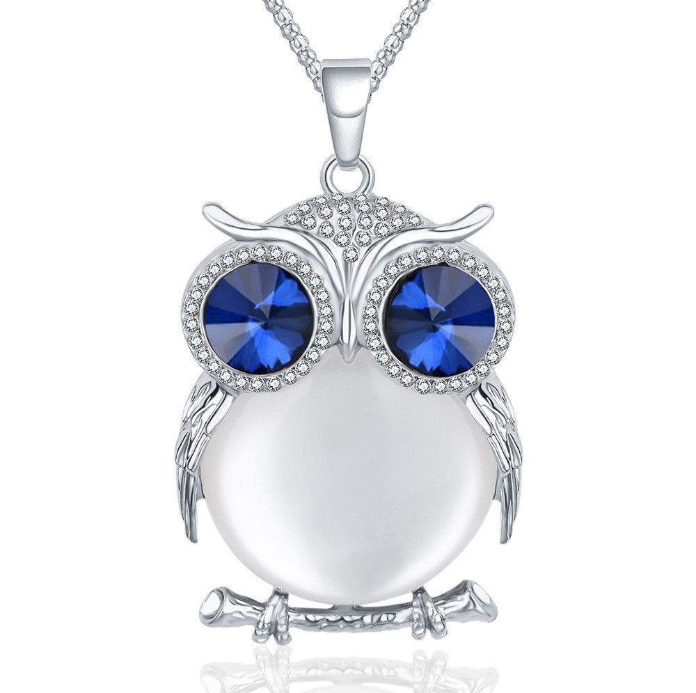 Online discount shop Australia - Fashion Charms Crystal Owl Pendants Vintage Punk Maxi Rhinestone Long Necklaces Women Jewelry Gift A178