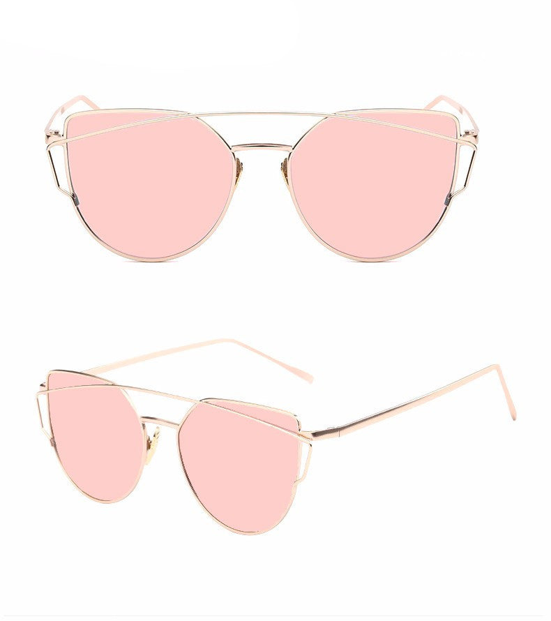 Online discount shop Australia - Cat Eye Sunglasses Women Vintage Fashion Rose Gold Mirror Sun Glasses Unique Flat Ladies Sunglasses Oculos UV400