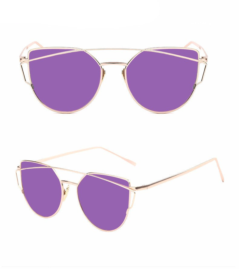 Online discount shop Australia - Cat Eye Sunglasses Women Vintage Fashion Rose Gold Mirror Sun Glasses Unique Flat Ladies Sunglasses Oculos UV400