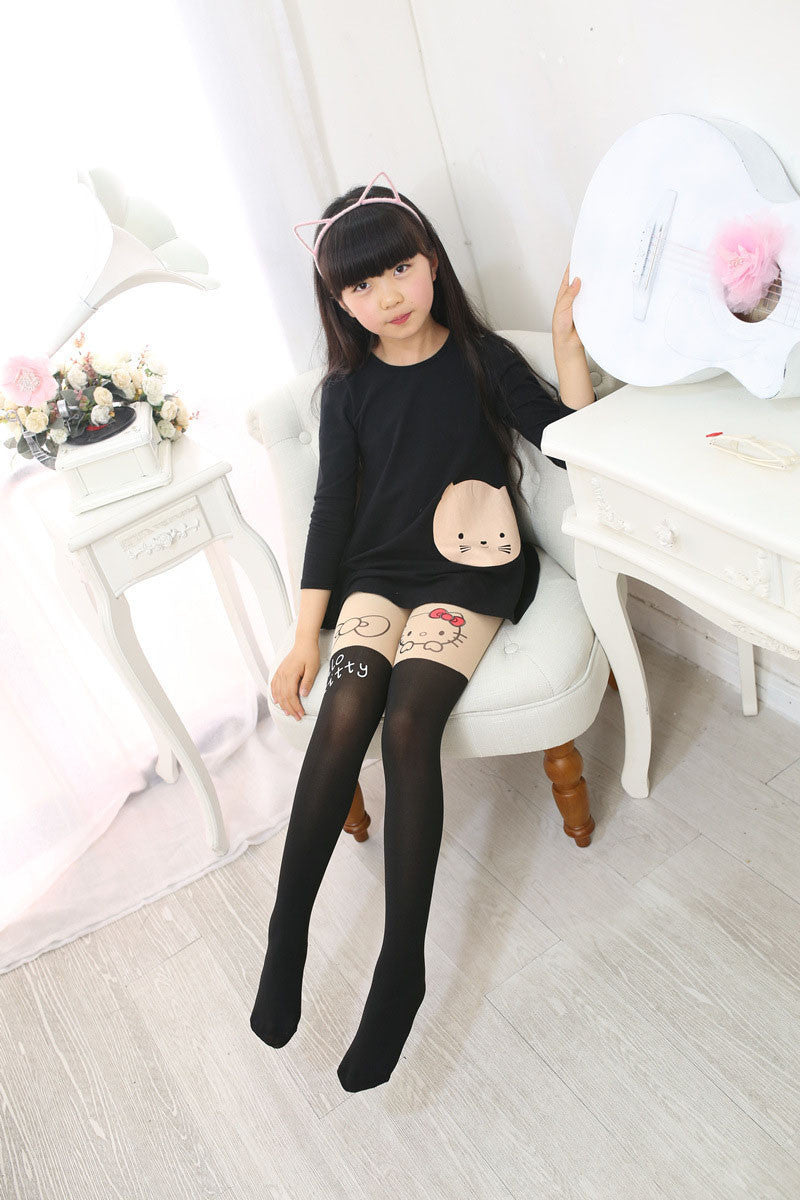 Online discount shop Australia - Girl's Kids Splice Thick Baby Devil Cat Elastic Waist Tight Cotton Velvet Stocking Knitted Stitching Pantyhose T0192