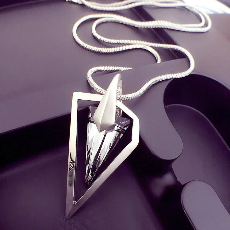 Online discount shop Australia - Lemon Value Vintage Punk Triangle Crystal Glass Pendants Fashion Charms Maxi Gold Plated Long Necklaces Women Jewelry Gift TP043