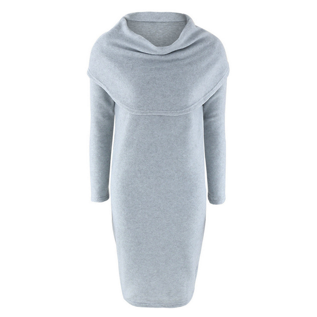 Online discount shop Australia - Fashion Women Winter Dress Turtleneck Knitted Sweater Dress Jumper Tops Dresses Woman Sweaters Oversized Pullovers Vestidos W0