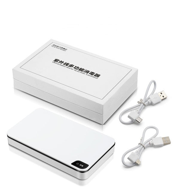5V Double UV Phone Sterilizer Box Jewelry Phones Cleaner Personal Sanitizer Disinfection Box with Aromatherapy Esterilizador