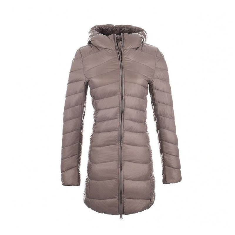 Women Ultra Light Down Jacket Hooded Coat Long Jacket Women Brief Down Jacket Female Jackets With Carry Bag