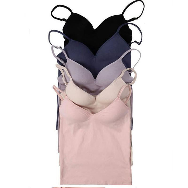 Online discount shop Australia - Hot Women Built In Bra Tank Tops Sexy Bra Cozy Healthy Modal Solid Camisole 6 Color s WI185