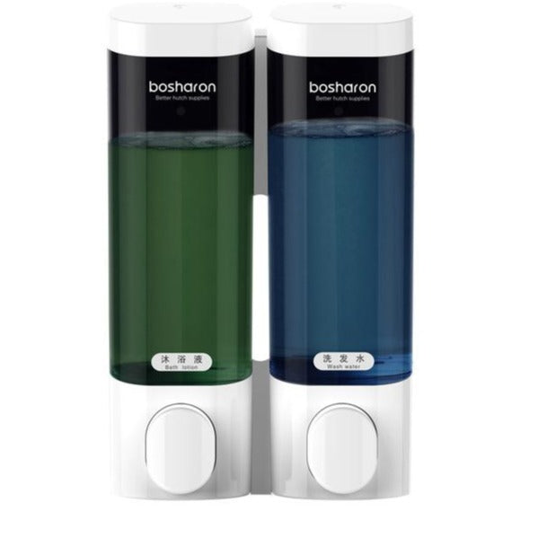 Liquid Soap Dispenser Wall Mount 300ml Bathroom Accessories Plastic Detergent Shampoo Dispensers Double Hand Kitchen Soap Bottle