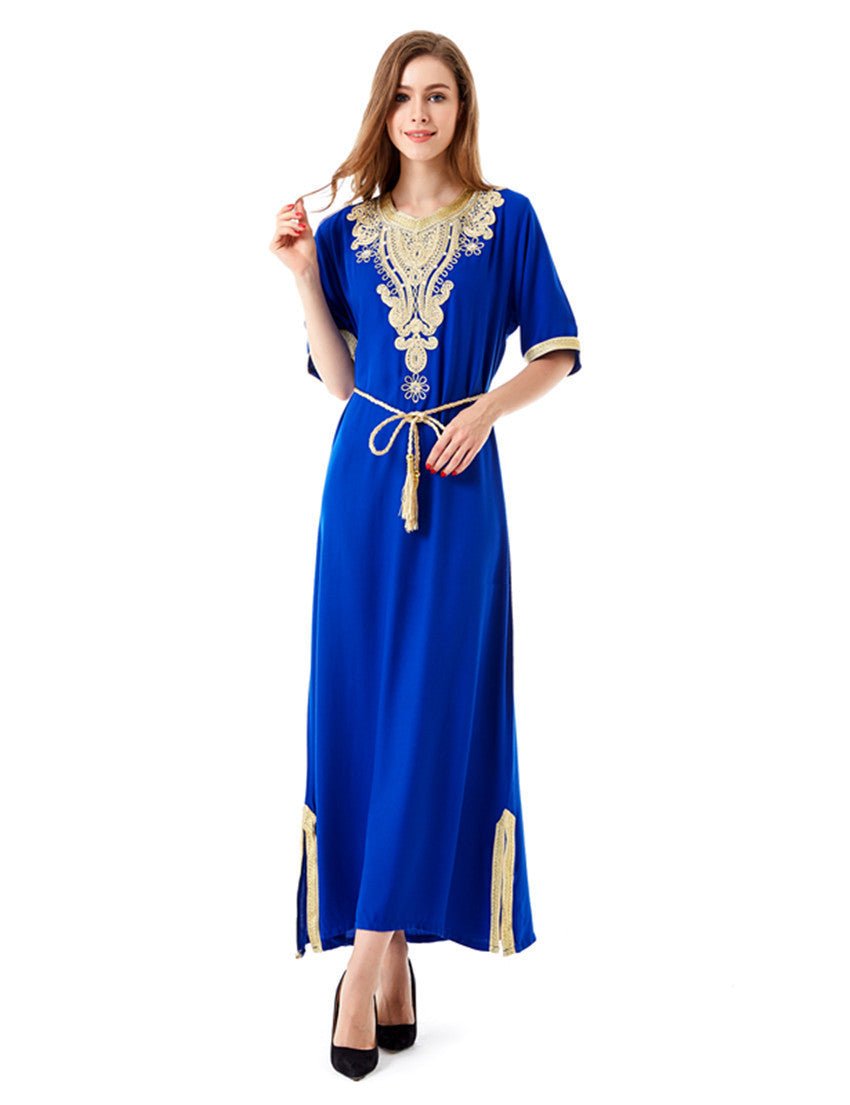 Online discount shop Australia - Muslim women Long sleeve Dubai Dress maxi abaya jalabiya islamic women dress clothing robe kaftan Moroccan fashion embroidey1605