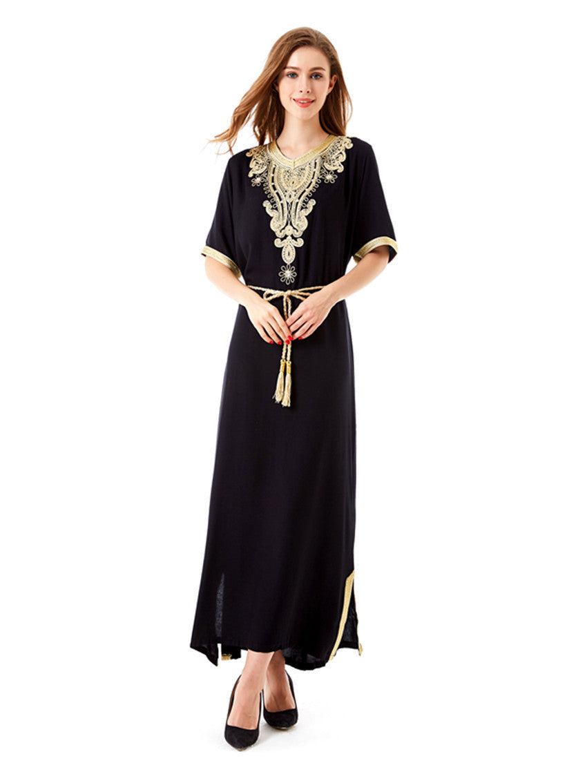 Online discount shop Australia - Muslim women Long sleeve Dubai Dress maxi abaya jalabiya islamic women dress clothing robe kaftan Moroccan fashion embroidey1605